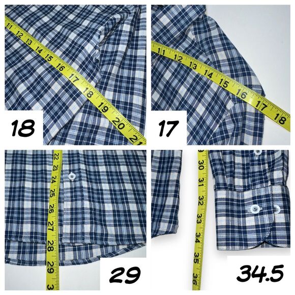 Alessandro Dell'Acqua Napoli Gray Blue Checked Cotton LS Button-up Shirt Sm-Med - Picture 8 of 9